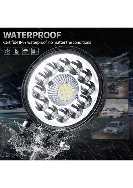 1x Yuvarlak 4 Inç LED Çalışma Işığı Bar Bölmeleri Taşkın Noktası Off Road Suv 4WD (Yurt Dışından)