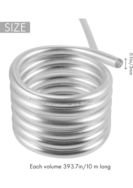 3mm Alüminyum Tel 10M Craft Gümüş Tel Kil Bonsai ve Modeli (Yurt Dışından) fırsatları