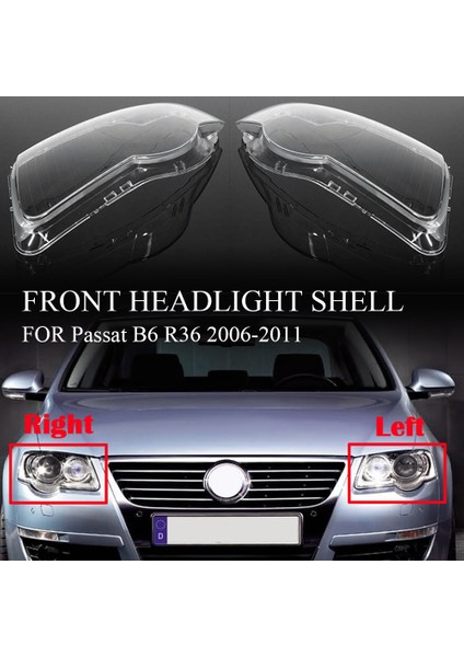 Passat B6 R36 2006-2011 Sol Taraf Için Araba Ön Far Kabuğu (Yurt Dışından) modelleri