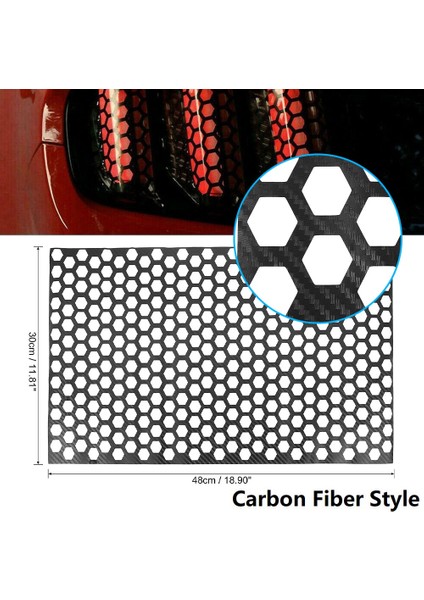 Araba Arka Kuyruk Işık Lambası Çıkartmaları Çıkartma Karbon Fiber Tarzı 48X30 cm (Yurt Dışından)