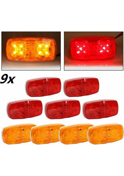 9x Amber + Kırmızı LED Camper Dış Rv Işaret Işıkları 10 Diyot Işık (Yurt Dışından)