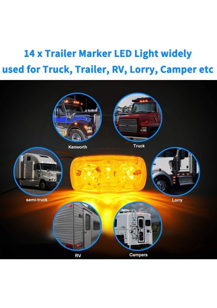 9x Amber + Kırmızı LED Camper Dış Rv Işaret Işıkları 10 Diyot Işık (Yurt Dışından)