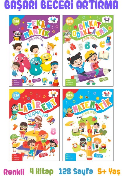 Zeka Geliştirici Etkinlik Seti 5 - 6 Yaş - 4 Kitap