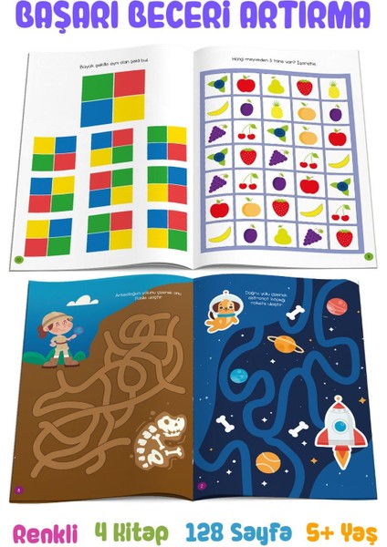 Zeka Geliştirici Etkinlik Seti 5 - 6 Yaş - 4 Kitap modelleri