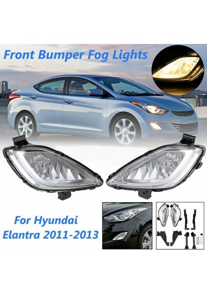 Hyundai Elantra Için 881 Ampullü 2x Şeffaf Ön Tampon Sis Farı (Yurt Dışından) fiyatları