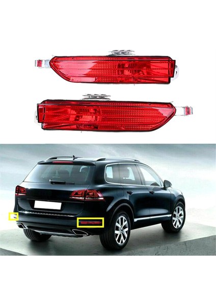 1 Çift Araba Kırmızı Arka Sis Lambası Tampon Kapağı Vw Touareg Için Reflektör 2011-2014 7P6945701D 7P6945702D (Yurt Dışından) indirimleri