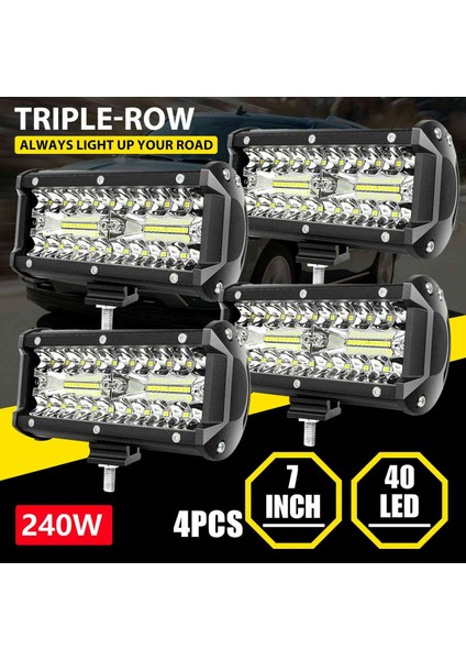 Suv Utv Pikap Tekne Için LED Işık Bar Spot Su Geçirmez Yol Çalışma Işığı (Yurt Dışından) fiyatları