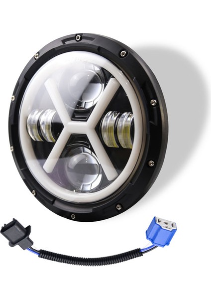 Jeep Wrangler Jk Tj Lj Için 500W 7 Inç Yuvarlak Melek Gözü LED 30000LM (Yurt Dışından)