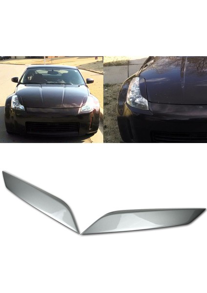 350Z 2 Kapı 03-08 Siyah Için 2 Adet Far Kaşları Kapak Etiketi (Yurt Dışından) modelleri