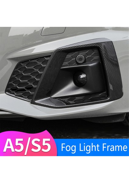 Audi A5 S5 20-22 Için 2pcs Karbon Fiber Ön Tampon Sis Lambası Çerçevesi (Yurt Dışından)