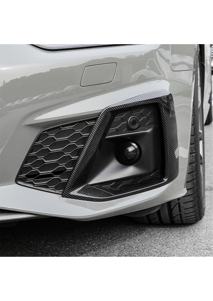 Audi A5 S5 20-22 Için 2pcs Karbon Fiber Ön Tampon Sis Lambası Çerçevesi (Yurt Dışından)