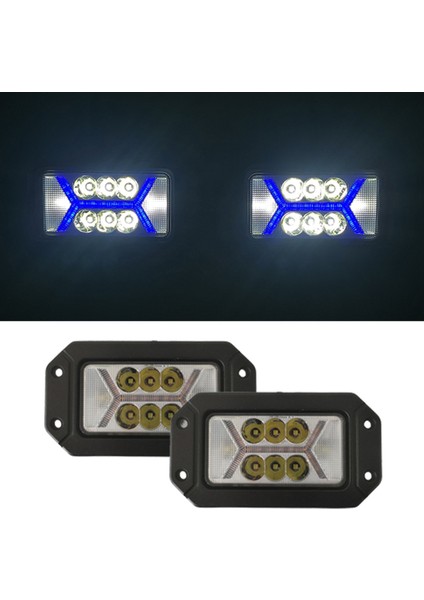 Araba Kamyon Için 40W LED Off-Road Dikdörtgen x Sis Işığı Mavi Işık (Yurt Dışından) modelleri