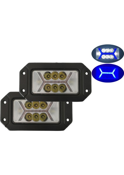 Araba Kamyon Için 40W LED Off-Road Dikdörtgen x Sis Işığı Mavi Işık (Yurt Dışından) fırsatları