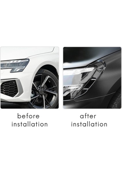 Araba Ön Far Kaşları Çerçeve Dekor Etiket Trim-Audi A3 21 (Yurt Dışından) modelleri