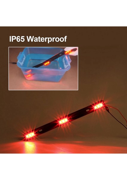 3 Işık 9 LED Etiket / Kuyruk Işık Contası Paslanmaz Çelik 12V Siyah (Yurt Dışından) fiyatları