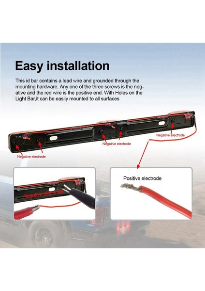 3 Işık 9 LED Etiket / Kuyruk Işık Contası Paslanmaz Çelik 12V Siyah (Yurt Dışından) modelleri