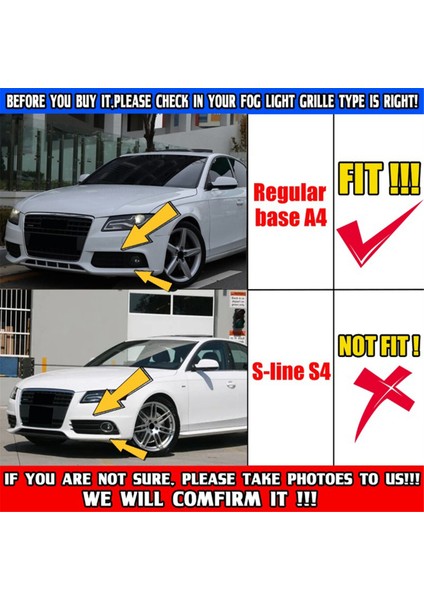 Audi A4 B8 Için Siyah Araba Ön Sis Farı Örgü Izgara Kapağı (Yurt Dışından) fırsatları
