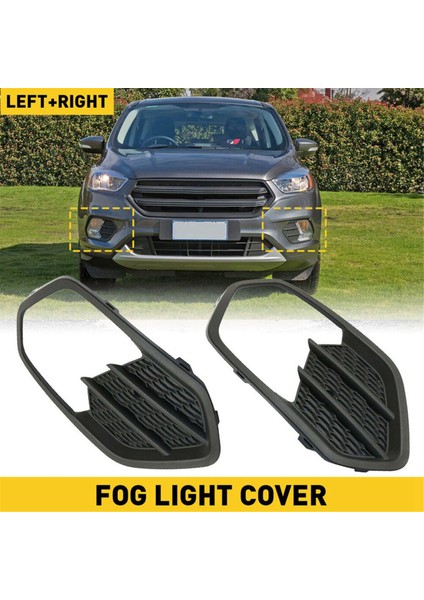 Kuga 17-19 Için 1 Çift Ön Tampon Sis Farı Izgarası Kapağı F01039178 (Yurt Dışından)