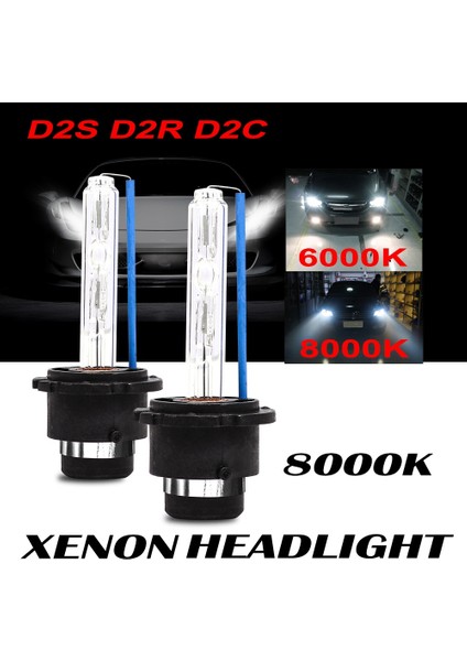 Hid Xenon Far Yedek Ampul Lambaları (1 Çift) Bdt 8000K (Yurt Dışından)