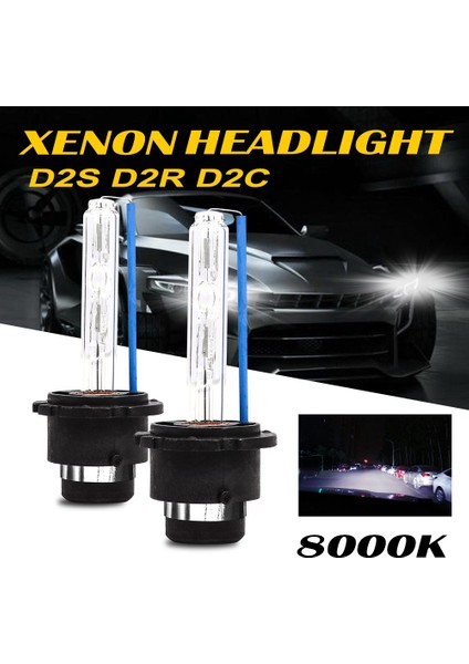 Hid Xenon Far Yedek Ampul Lambaları (1 Çift) Bdt 8000K (Yurt Dışından)