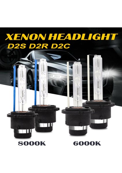 Hid Xenon Far Yedek Ampul Lambaları (1 Çift) Bdt 8000K (Yurt Dışından)