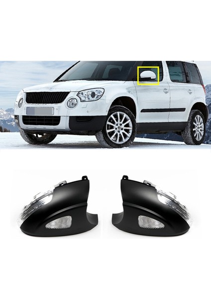 Araba LED Arka Veiw Ayna Işık Lampturn Sinyal Işık Göstergesi Skoda Yeti Için 2009-2013 Su Birikintisi Işığı ile Araba Styling (Yurt Dışından)