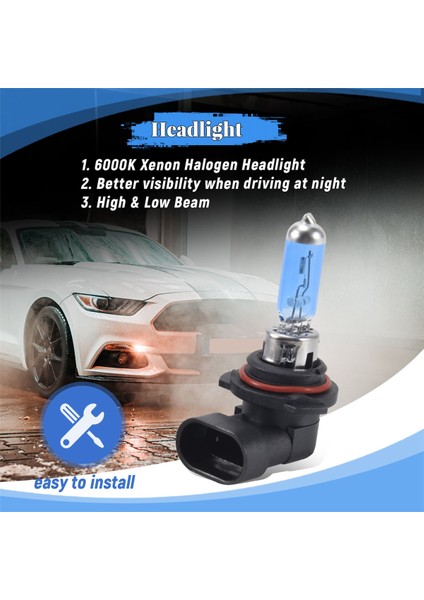 2 x 9006 Hb4 6000K Xenon Halojen Far Başkanı Işık Lambası Ampuller 100W (Yurt Dışından)