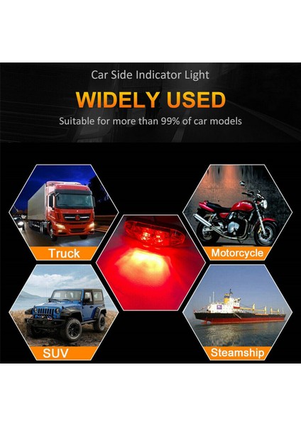 5 Adet Kırmızı LED 2.5 Inç 2 Diyot Işık Römork Kamyon Yan Işaret Lambası (Yurt Dışından) fiyatları