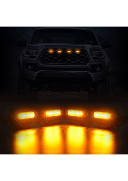 Toyota Tacoma Raptor Trd Için 4pcs LED Ön Izgara Işıkları, Sarı Işık (Yurt Dışından) modelleri