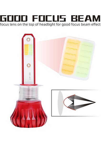 2x Cob H1 Sürüş Araba Farı 8000K Buz Mavisi 3000K Amber Sarı (Yurt Dışından) indirimleri
