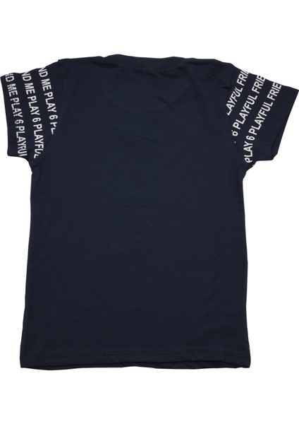 Never Gıve Up Baskılı Erkek Bebek Tshirt Lacivert