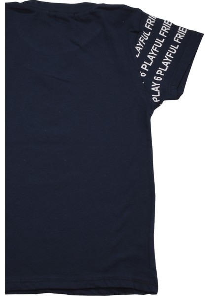 Never Gıve Up Baskılı Erkek Bebek Tshirt Lacivert