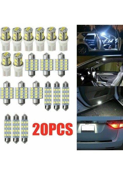 20X LED Araç Iç Işık Harita Lambası Plaka Işıkları Ampuller Beyaz (Yurt Dışından) modelleri
