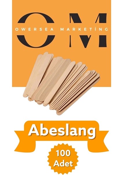 100 Lük Abeslang Tahta Dil Çubuğu Basacağı - Ağda Spatulası, Spatula Aremed Beybi Ahşap