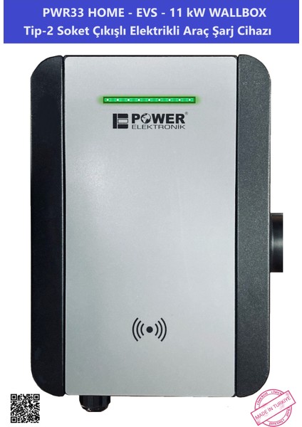 Shop | PWR33 HOME-EVS-11KW Wallbox - Tip2 Soket Çıkışlı Elektrikli Araç Şarj Cihazı