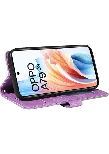 YH Mall Oppo A79 5g Kickstand Koruyucu Iki Renkli Dikiş Pu Deri Için Kılıf (Yurt Dışından)