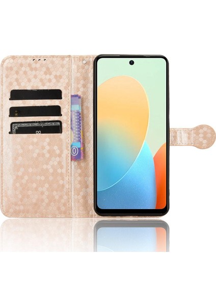 Tecno Spark Için Kılıf 2024 Manyetik Toka Geometrik Desen Deri Gitmek (Yurt Dışından)