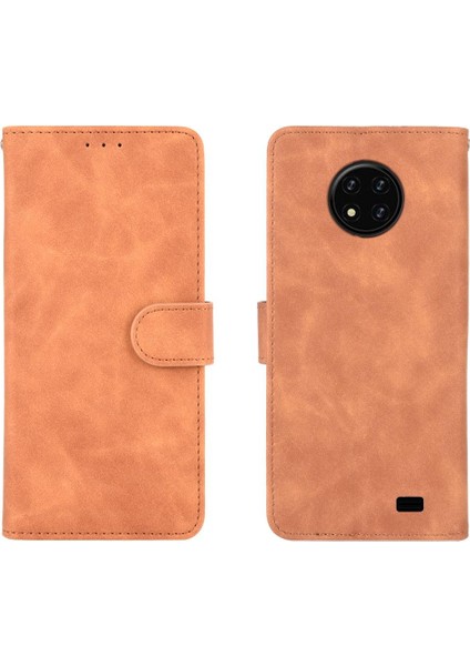 Kart ile Oukitel C19 Tam Koruma Deri Folio Flip Case Için Kılıf (Yurt Dışından)