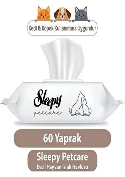 Petcare Evcil Hayvan Islak Havlusu 60 Yaprak 2 Adet