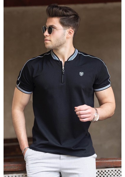 Siyah Polo Yaka Erkek Tişört 9281