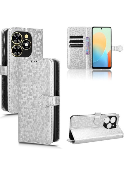 Tecno Spark Için Kılıf 2024 Manyetik Toka Geometrik Desen Deri Gitmek (Yurt Dışından)
