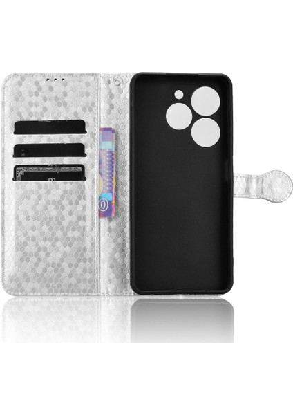 Tecno Spark Için Kılıf 2024 Manyetik Toka Geometrik Desen Deri Gitmek (Yurt Dışından)