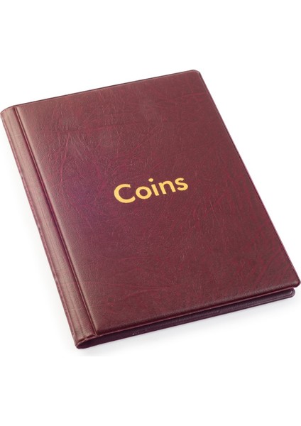 Koleksiyon Market,teksöz Madeni Para ALBÜMÜ,COINS,120 Para Kapasiteli,bordo,teksöz