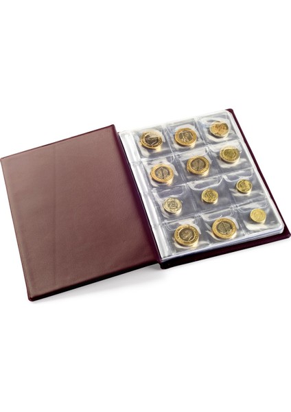 Koleksiyon Market,teksöz Madeni Para ALBÜMÜ,COINS,120 Para Kapasiteli,bordo,teksöz modelleri