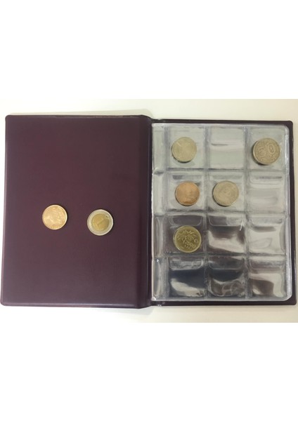 Koleksiyon Market,teksöz Madeni Para ALBÜMÜ,COINS,120 Para Kapasiteli,bordo,teksöz fırsatları