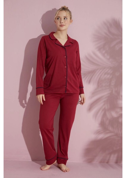 Kadın Önden Düğmeli Yeni Sezon Homewear Pijama Yeni Sezon