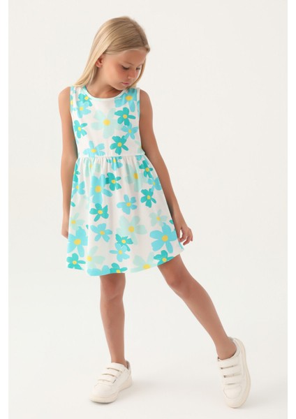 Kız Çocuk Turkuaz Elbise