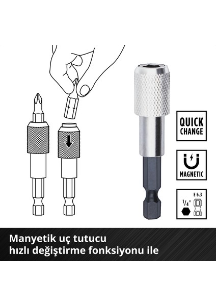 M-CASE 42 Parça Uç Seti (25 Mm Uçlar, 50 Mm Uçlar, Manyetik Tutucu, Lokma Uç, Hızlı Değiştirilebilir Uç Tutucu, Saklama Kutusu Dahil)