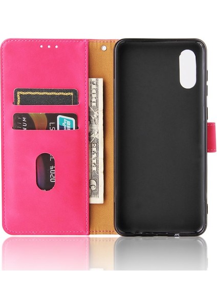 Samsung Galaxy A02/M02 Kart Ekleme Deri Folio Flip Case Için Kılıf (Yurt Dışından)