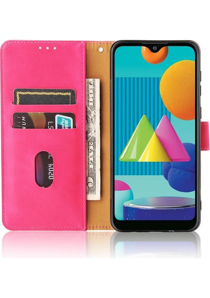 Samsung Galaxy A02/M02 Kart Ekleme Deri Folio Flip Case Için Kılıf (Yurt Dışından)